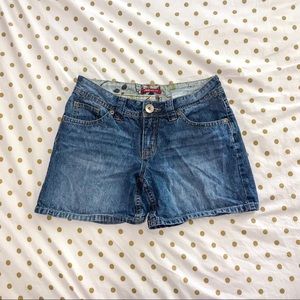 Mid-Rise Denim Shorts